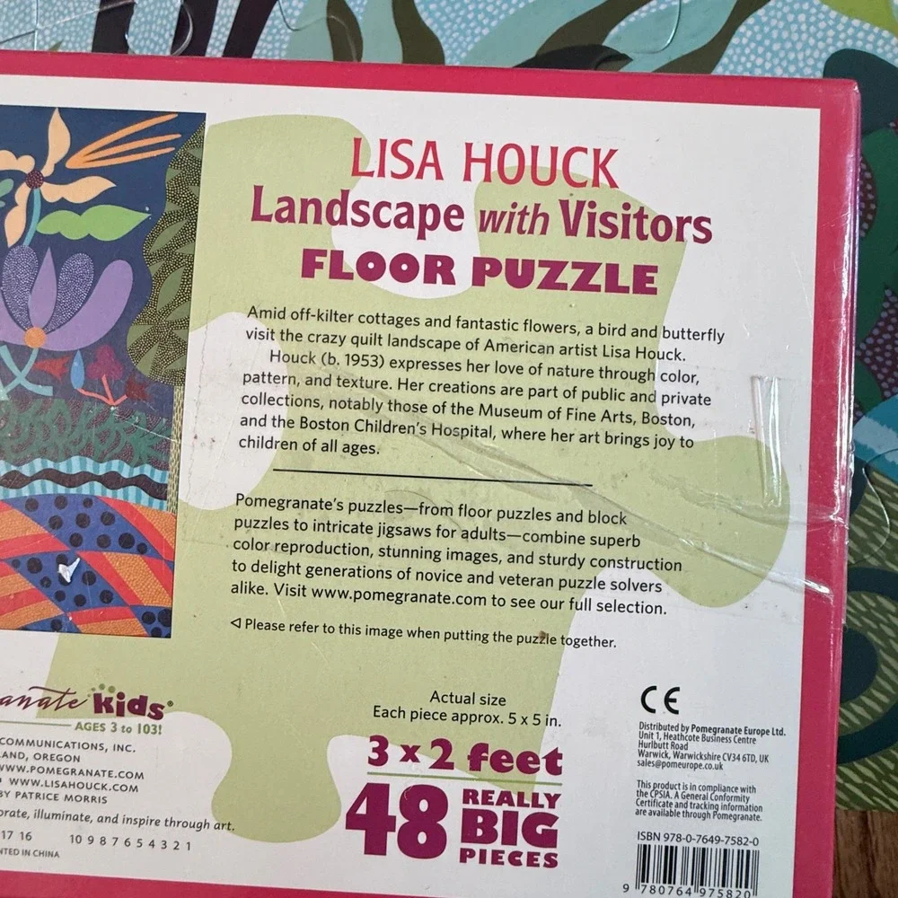 Lisa Houck‎ Landscape with Visitors Floor Puzzle Pomegranate Kids 48 Big Pieces